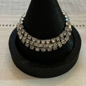 Rhinestone Vintage Rhodium Plated Bracelet